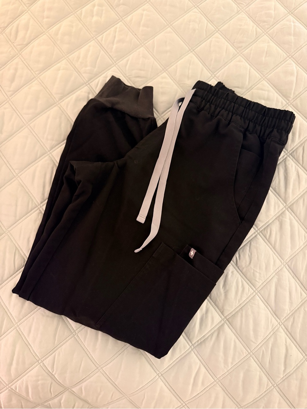 Figs Black Jogger Pants with Light Drawstring